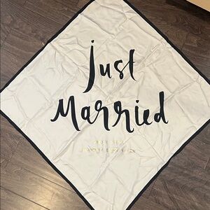Kate Spade Just Married Light Pink and Black Silk Scarf